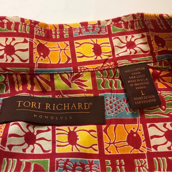 Tori Richard Honolulu Short Sleeve Button Front Shirt Large - Picture 7 of 9